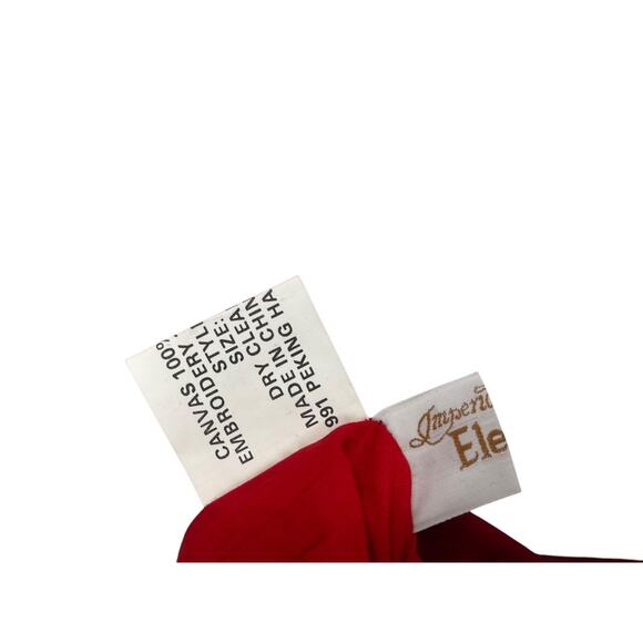 Vintage Imperial Elegance Needlepoint Stocking Christmas Angel Cherub Red Wool - Picture 6 of 7